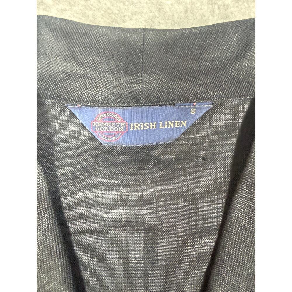 Kenneth Gordon Womens Size 8 Irish Linen Black Button Up - Picture 3 of 14